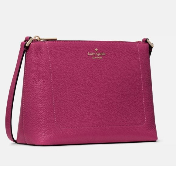 New Kate Spade Leila Crossbody Pebble Leather Nouveau Rose - Picture 2 of 3